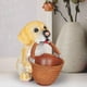 thumbnail image 1 of Estatua de cachorro con cesta, estatuilla de resina para perro, decoraciones de joyería, caja de contenedor de escritorio, caja de almacenamiento de p Macarena estatuas de escritorio, 1 of 8