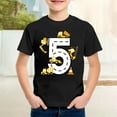 thumbnail image 2 of Huowey Kids Shirt 5Th Birthday Short Sleeve Excavator Graphic Shirt Boy Third Outfit Toddler Gift Baby Tshirt Party Shirts Tee Tops,Black,10-11 Years, 2 of 4