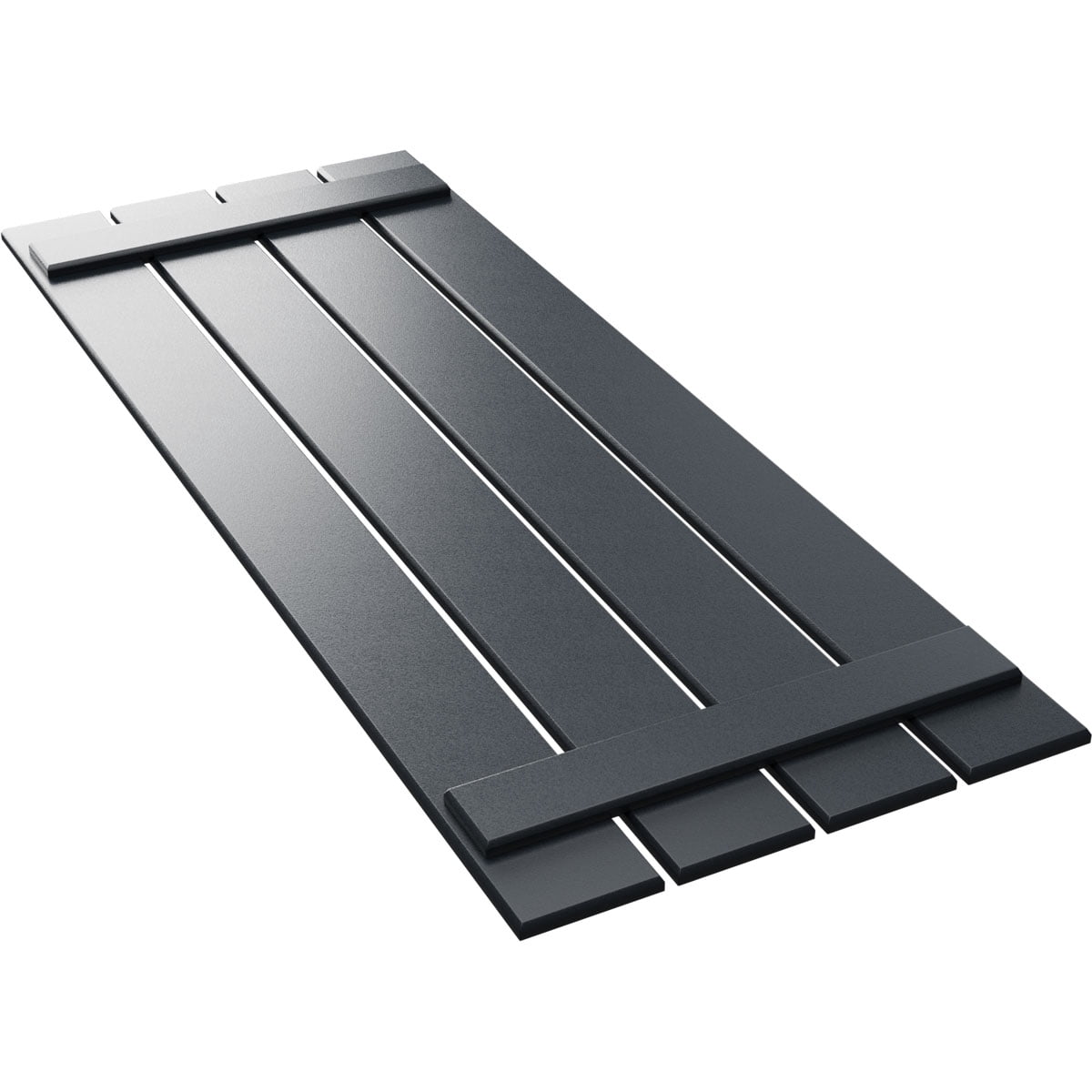 Ekena Millwork 23"W x 68"H True Fit PVC Four Board Spaced Board-n-Batten Shutters, Starless Night Blue (Per Pair - Hardware Not Included)