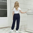 thumbnail image 5 of Sweatpants for Girls Fashion Elastic Waisted Casual Cuffed Sports Pants with Pockets Girls Clothing Size 3-14, 5 of 7