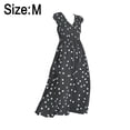 thumbnail image 2 of Vestido casual de verano largo con cuello en V y estampado floral con tirantes finos para mujer, M, 2 of 6