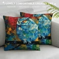 thumbnail image 3 of Orinice Owl Branch Triadic Color Scheme Graphic Decorative Cushion Throw Pillow Cover for Home Bedroom Sofa - 1PC 24x24in, 3 of 5