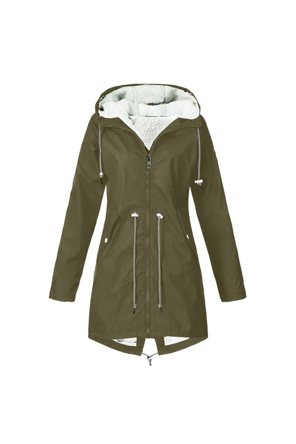 Women's Outdoor Mountaineering Waterproof Hooded Jacket for Hiking and Trekking, Lightweight and Durable Coat for All-Weather Protection and Adventure,Army Green L