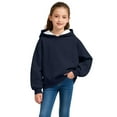 thumbnail image 1 of Blusa con capucha de manga larga para niñas y niños, primavera y otoño, sudadera con capucha de manga larga de color liso, top versátil de moda, abrigo con capucha para hombres y mujeres, sudadera con, 1 of 5
