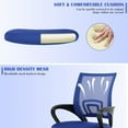 thumbnail image 6 of CL.HPAHKL Ergonomic Task Office Chair, Mesh Computer Chair with Lumbar Support Adjustable Mid Back Swivel Rolling Chair with Armrests, Ideal for Home Office & Study, Blue, 6 of 7