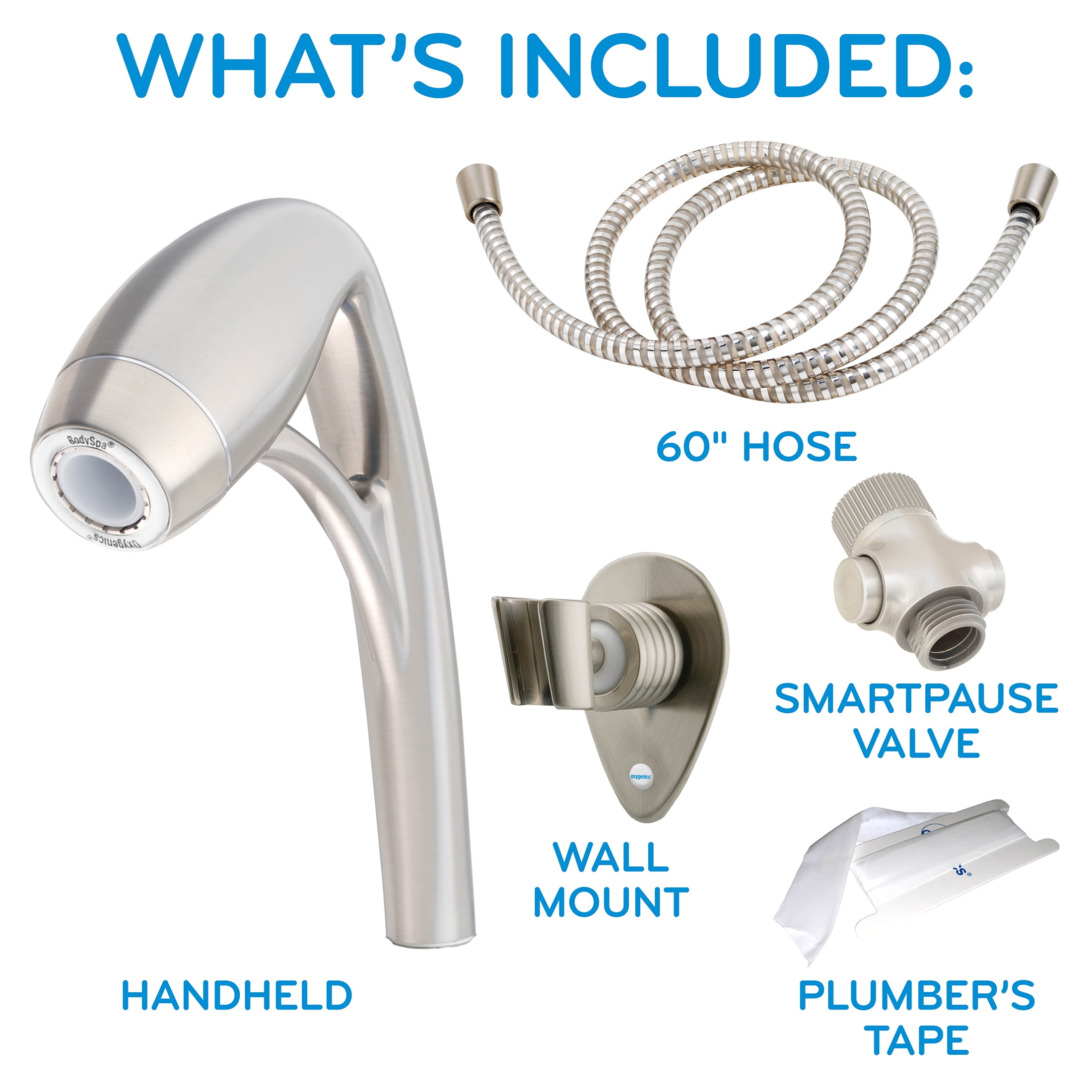 (2 pack) Oxygenics BodySpa RV 2-Setting Handheld Shower Head in Brushed Nickel Finish