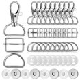 thumbnail image 1 of SHISUYAN 48 Pcs Rotating Carabiner Hooks Key Fobs D Shape Buckles Sliding Buckles Magnetic Buttons Pocket Closures Semi-Round Buckles for DIY Backpack Purse Accessories, 1 of 9