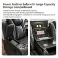 thumbnail image 3 of 3-Seat Power Recliner Chair Sofa Set for Living Room,Gray Faux Leather Electric Home Theater Seating Reclining Sofa Couch with Flipped Middle Backrest,LED Light,USB Port,Cup Holder,Hidden Arm Storage, 3 of 6