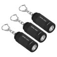 thumbnail image 1 of Unique Bargains Porte-Clés Mini Rechargeable 2.1 Pieds Lampe de Poche LED Recharge USB Lot de 3 Noir, 1 of 6
