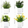 thumbnail image 4 of 4 Pack Small Fake Potted Plants Mini Artificial Faux Plants with Flowers Artificial Greenery in Pot for Home Office Tabletop, Bathroom & Living Room Decoration, 4 of 11