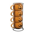 thumbnail image 2 of Way to Celebrate Halloween Pumpkin Stack Ceramic Mugs, 4-Pack, 2 of 6