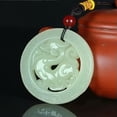 thumbnail image 6 of EOEMY Chinese Green Jade Antique Dragon Jade Pendant Jewelry Lucky Exorcise-Green, 6 of 6