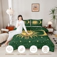 thumbnail image 3 of Homewish Retro Boho Sun Moon Twin Comforter Sets,Bohemian Exotic Style Bedding Set,Green,Polkadot Reversible,2-Piece,1 Comforter and 1 Pillowcase, 3 of 7