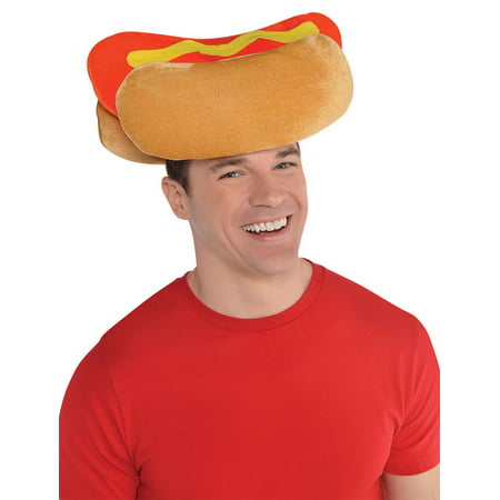 Hot Dog Mens Adult Funny Plush Hat Food Costume