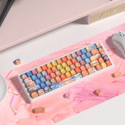 COSTOM PBT Keycaps, 134 Keys Cute Sunset Key caps Set, MOA Profile for Cherry Gateron MX Switch Mechanical Keyboards