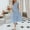 Sky Blue, variant on Women's Summer Casual Flutter Short Sleeve Crew Neck Smocked Elastic Waist Tiered Midi Dress Comfy Summer Dresses Women Vintage Dress Maxi Dress Summer Maxi Dress with Sleeves Women Party Dress T