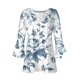 thumbnail image 5 of Fiudx Ofertas de La Semana Camiseta Estampada a La Moda para Mujer, Blusa con Mangas 3/4, Camisetas Informales con Cuello En V, 5 of 5