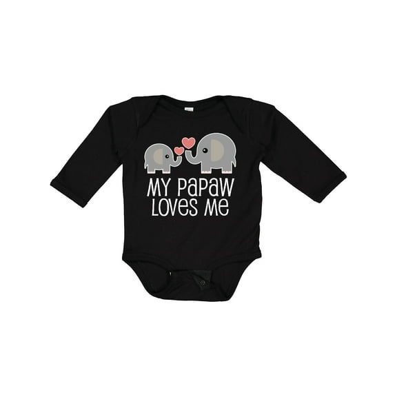 Inktastic Papaw Grandpa Loves Me Boys or Girls Long Sleeve Baby Bodysuit