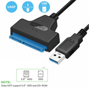 USB 3.0 SATA III Hard Drive Adapter Cable, SATA to USB Adapter Cable for 2.5 inch SSD & HDD, Support UASP, 9 inch,