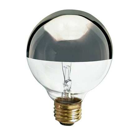 - Satco S3862 - 60 Watt Light Bulb - G25 Globe - Clear Silver Bowl - 1,500 Life Hours - 512 Lumens - 120 Volt