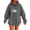 thumbnail image 2 of Goodtrade8 Women's Sweatshirts Hooded Long Sweatshirt Workout Graphic Long Sleeve Pocket Heart Women Hoodies Tops, 2 of 4