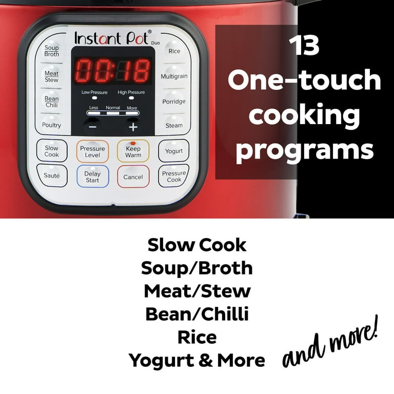 Instant Pot DUO60 Black Stainless 6-Quart 7-in-1 Multi-Use Programmable Pressure  Cooker, Slow Cooker, Rice Cooker, Sauté, Steamer, Yogurt Maker and Warmer 