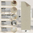 thumbnail image 3 of Ottomanson Shaggy Non-Slip Rubberback Solid 2x5 Soft Indoor Runner Rug, 20'' x 59'', Cream, 3 of 13