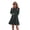 Dark Green, variant on Women's Ruffle Hem Plaid Button Down Long Sleeve Dress with 100% Polyester Fabric for Everyday Chic and Comfort