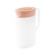 thumbnail image 5 of Jarra con tapa, jarra para bebidas, contenedor de jugo portátil, jarra para bebidas para refrigerador, Catering, restaurante, agua de limón rosa, 5 of 8