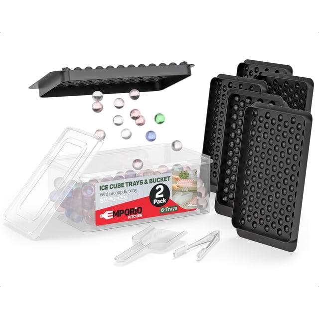 Ice Cube Tray Set Emporio Kitchen 104 Round Balls 1.5cm