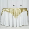 thumbnail image 2 of BalsaCircle 60" x 60" Champagne Square Satin Table Overlays Wedding Catering Linens Tablecloth, 2 of 5