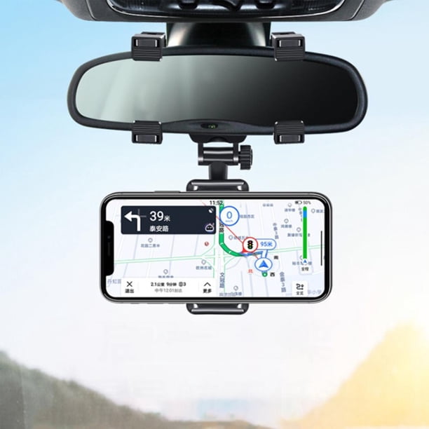 Soporte para teléfono móvil para espejo retrovisor de coche, soporte de navegación para espejo retrovisor de coche, clip de fijación para grabadora de conducción