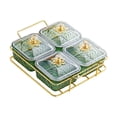 thumbnail image 4 of Bandeja de aperitivo de placa de fruta seca Organizador Multi -Use Divised Snack Plates Bandeja de almacenamiento de alimentos para nueces Familia Verde, 4 of 9