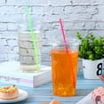 thumbnail image 4 of 100 Set 32oz Clear Plastic Cups with Flat Lids and Straws, PET Plastic Cups with Lids Colored Straws Drinking Disposable Cup for Ice Cream Cold Drink Iced Coffee Tea Juice(Multicolor), 4 of 6