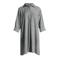 thumbnail image 6 of Spring And Summer Solid Color Cotton Linen Button Dress for Womens Plus Size Lapel Casual Pocket 3/4 Sleeve Shirt Dress Gift for Women 50% off Clearance!, 6 of 6