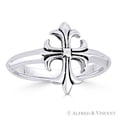 thumbnail image 1 of Medieval / Coptic Cross Charm Right-Hand Ring in Oxidized .925 Sterling Silver, 1 of 1
