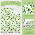 thumbnail image 2 of St. Patrick''s Day Fuzzy Blanket Watercolor Shamrock Throw Blanket Lucky Clover Irish Green Decorative Soft Cozy Flannel Blanket for Home Bed Sofa Couch Chair, 50 x 60 Inch, 2 of 6