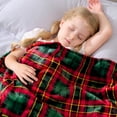 thumbnail image 2 of Christmas Throw Blankets, Buffalo Plaid Throw Blanket for Couch Sofa Bed, Soft Warm Fuzzy Cozy Plush Checkered Fleece Blanket, Lightweight Farmhouse Decor 50" x 60" (red Green Plaid), 2 of 6