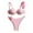 Pink, variant on Linfrsh Bikini Set for Women Two Piece Swimsuits V Neck High Waist Crisscross Back Straps Womens Swimwear Yellow,M