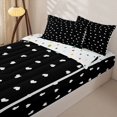 thumbnail image 3 of Erosebridal Sweet White Heart Zipper Twin Comforter Sets with Fitted Sheet and 2 Pillowcases,Tiny Dot Plain Solid Backdrop Zipper Bedding Set For Girls,Polkadot Reversible,4 Pieces, 3 of 7