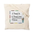 thumbnail image 2 of CafePress - 2 Teach Is 2 Touch Lives 4 Ev Tote Bag - Unisex Canvas Tote Bag, Beige, 1-Piece, 2 of 7