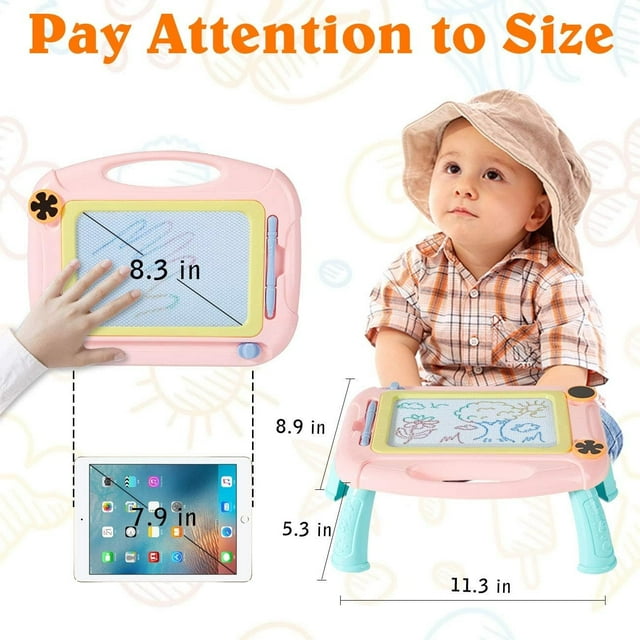 Juguete para niños pequeños para niñas de 1 a 2 años, tablero de dibujo magnético, tablero de garabatos borrable para niños, juguetes para bebés de 18 meses a 3 niñas y niños