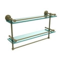 thumbnail image 2 of Dottingham 22-in Gallery Double Glass Shelf with Towel Bar in Antique Pewter, 2 of 5