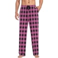 thumbnail image 3 of Top-kevin Pink Plaid Pajama Pants for Men Pajama Bottoms Sleep Lounge Pjs Pants, 3 of 7