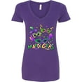 thumbnail image 3 of Inktastic Mardi Gras Masks and Beads Women's V-Neck T-Shirt, 3 of 5