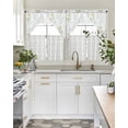 thumbnail image 4 of Summer Yellow Floral Swag Kitchen Curtains Sets for Windows 24 Inch Length, Botanical Flowers Garden Short Window Curtain Panels Swags Valances and Tiers 3 Piece Set for Cafe/Dining Room, 4 of 5