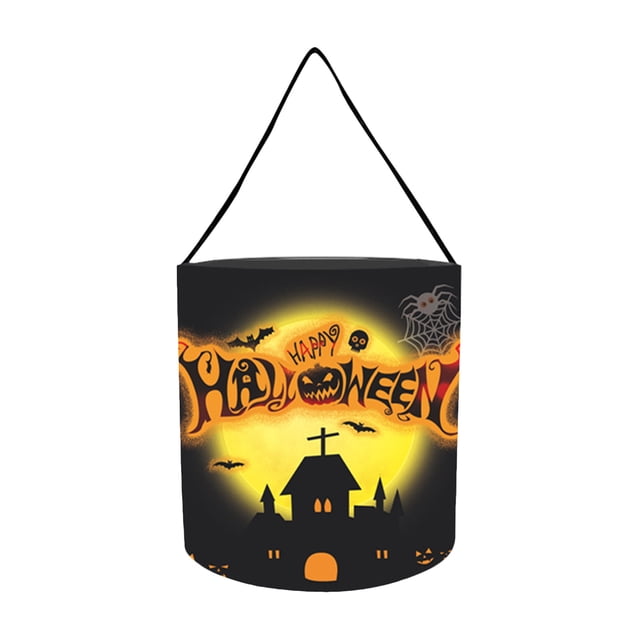 Led Tiras de Luz Brillante Bolsa de Dulces de Halloween Luz Portátil de Calabaza, Bolsa de Almacenamiento Respirable de 25x28cm para Regalos Y Artículos Pequeños, Manija Reforzada