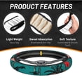 thumbnail image 2 of XMXT Coconut Trees Sun Pattern Steering Wheel Cover, Elastic Non-Slip Universal Fit Car Decor Accessories Protector for Auto SUV Trucks, 2 of 8
