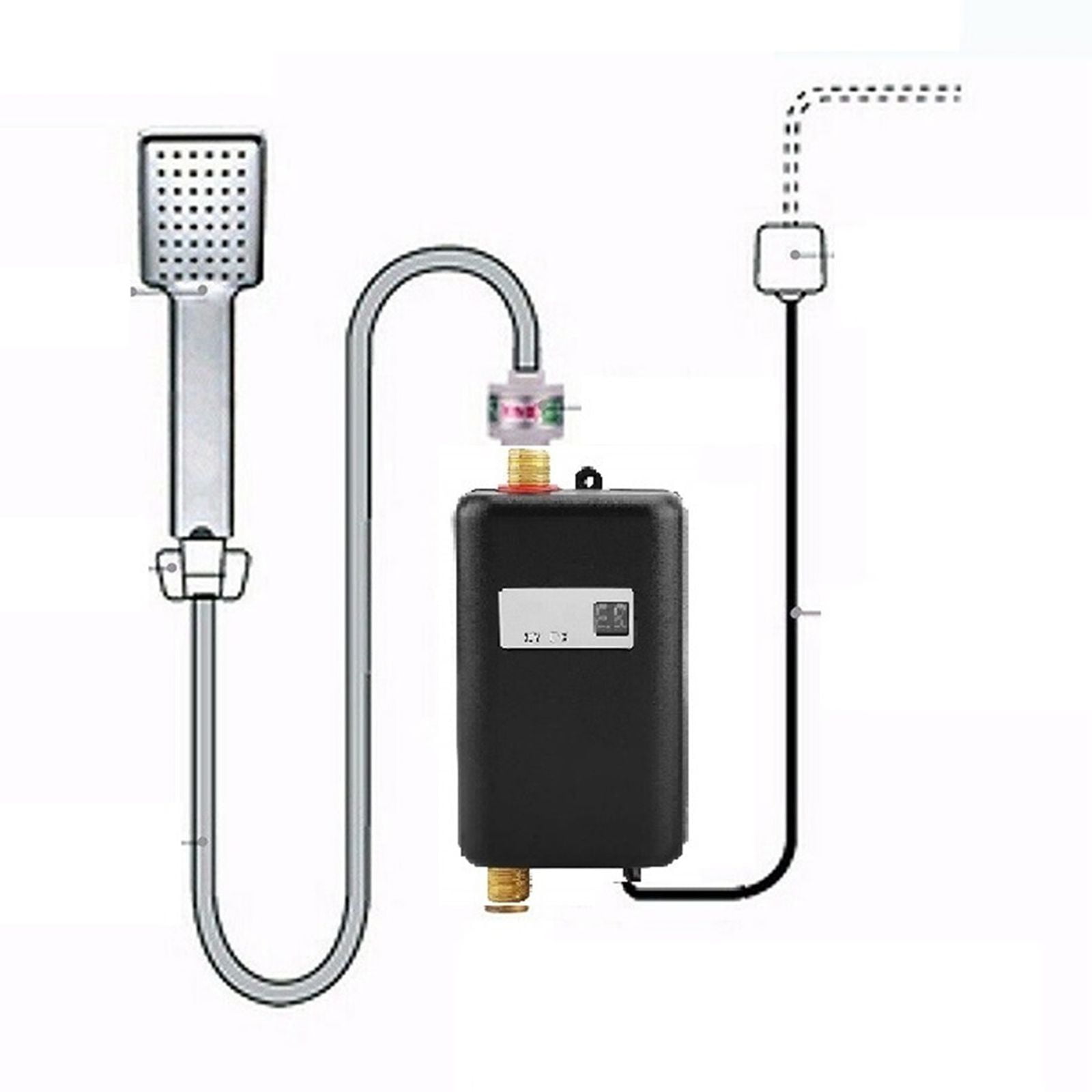 Bath Accessory Set Mini Electric Water Heater 3800W Outdoor Camping Caravan Instant Shower System Kitchen Bathroom Accessor ,Energy Saving