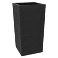 thumbnail image 1 of Tierra Verde Citadel Stucco Self Watering Square Planter, 13.5" x 26", Black, 1 of 7